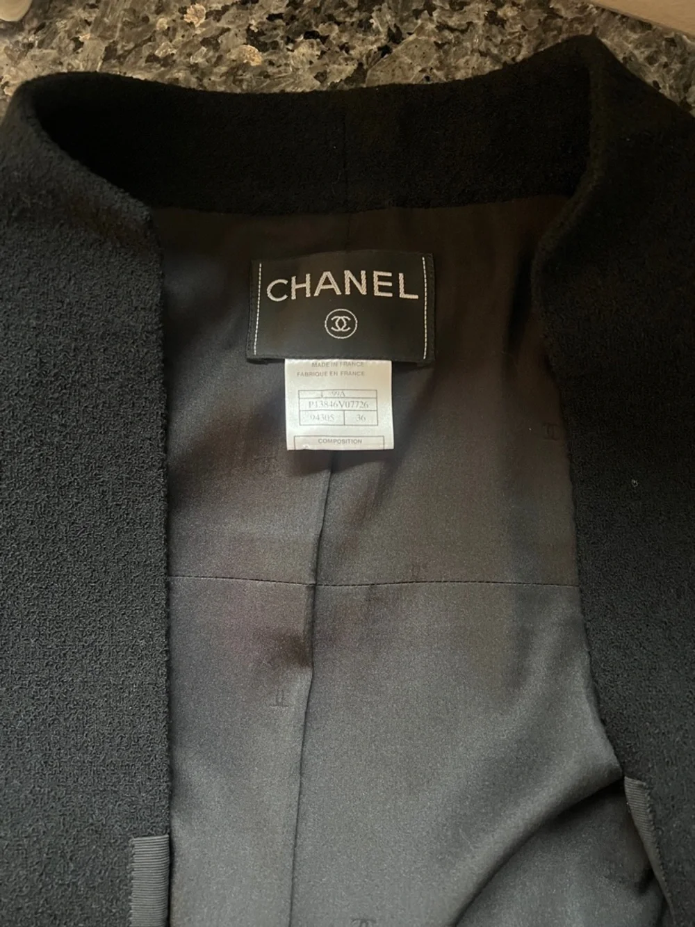 Chanel Sz 36 Wool Bucle Fitted Blazer